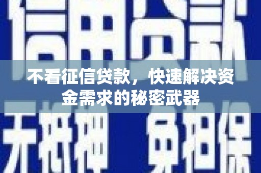 岳阳不看征信贷款，快速解决资金需求的秘密武器