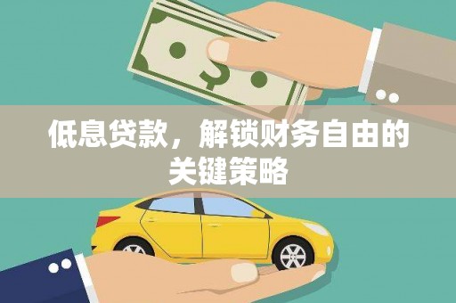 岳阳低息贷款，解锁财务自由的关键策略