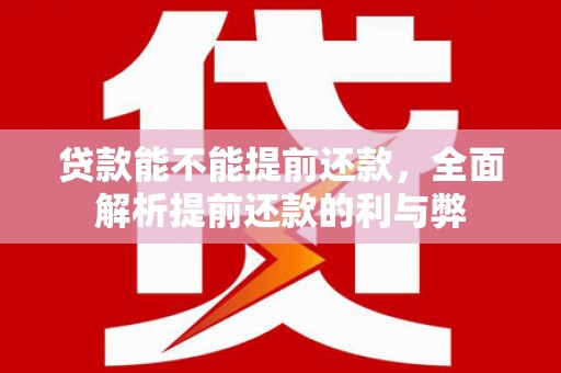 岳阳贷款能不能提前还款，全面解析提前还款的利与弊